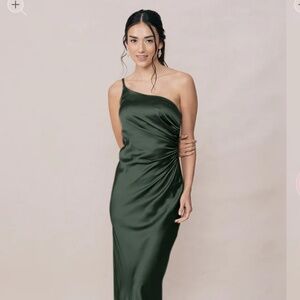 Jade Satin Revelry Bridesmaid Dress